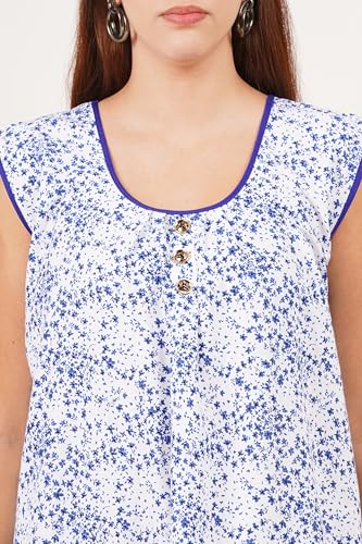 Image of Breezly Woman's Long Short Calf Length Pure Cotton Nighty