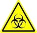Étiquette de sécurité ISO Sign - Attention: Symbole de danger biologique - autocollant autocollante 100mm x 100mm