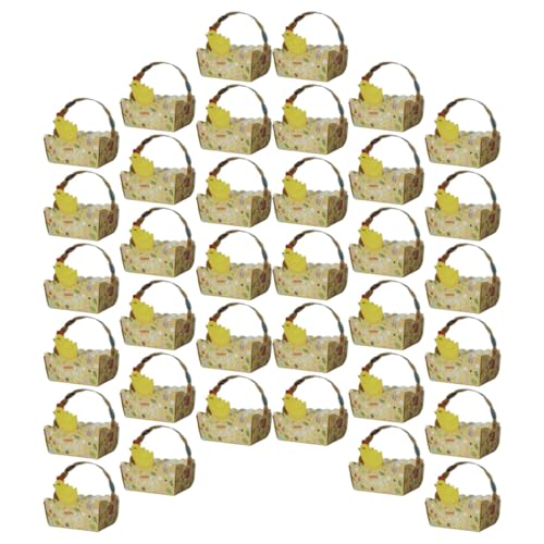 Boîtes à Bonbons de Pâques Jaunes HOMSFOU - Lot de 50 Pièces en Papier pour Biscuits