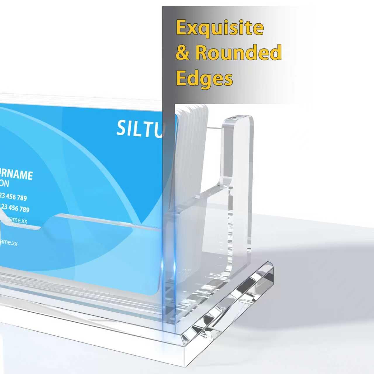 Silut Clear Business Card Holder - Desk Organizer -7