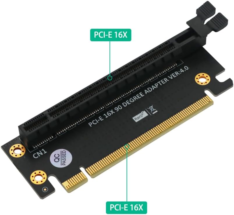 JMT PCI-Express 3.0/4.0 16x Riser Card 90 Degree High Speed Riser Card for 1U / 2U Server Case (PCI-E 4.0 for 1/2U)