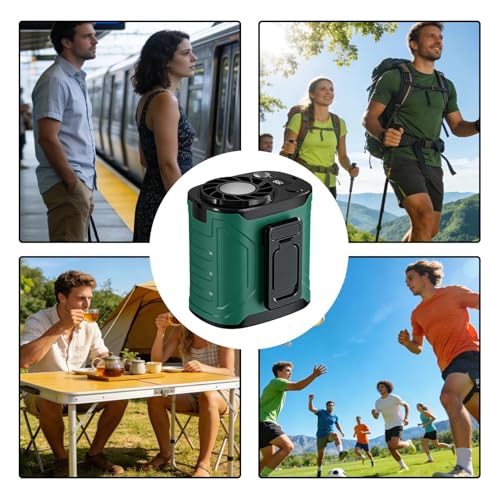 Ventilador de cintura portátil y soplador recargable ajustable para camping 6