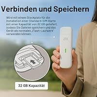 ZTE MF833, CAT4/4G USB-Dongle, entsperrt, kostengünstiges Reisen, Business-WLAN, perfekt für Streaming, Gaming, Browsing, unterstützt Multi-Band-Konfiguration, 2 Jahre Garantie und kostenlose – Ansicht 3