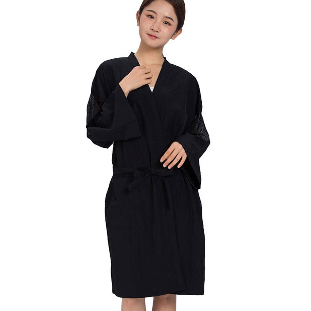 Barber Shop Apron SPA Salon Gown Robe Smock Cape Kimono Robe Hair Dyeing Clothes for SPA Massage Hair Salon (104x60cm)