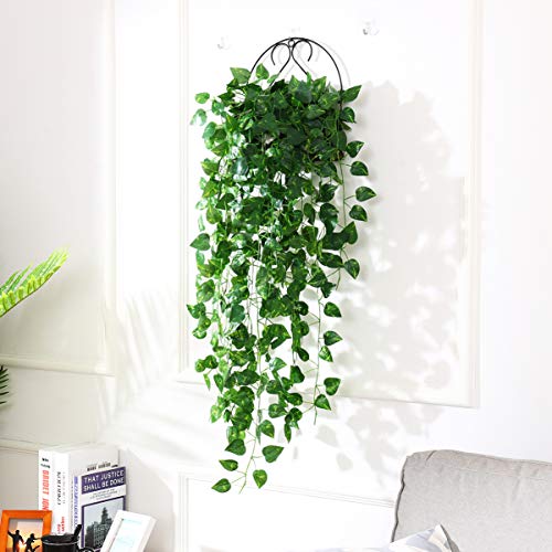 CLISPEED Folhas Artificiais de Ivy Plantas Videira Com Laços Pendurados Guirlanda Flores Folhagem Fa