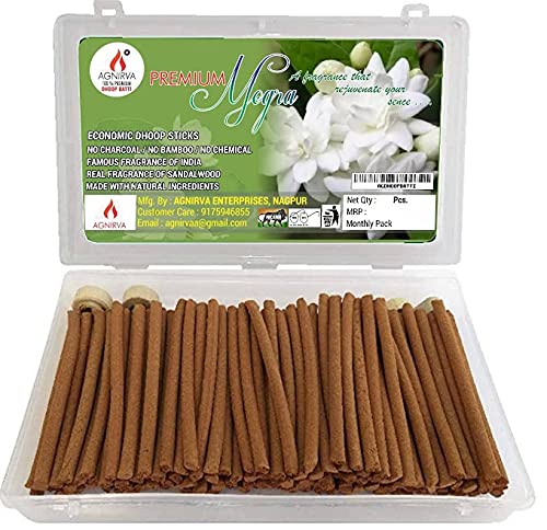 Image of Agnirva Dry Dhoop Batti Long Lasting Mogra Dhoop Sticks for Prayer (Without Charcoal and Bamboo) 150 gm Pack