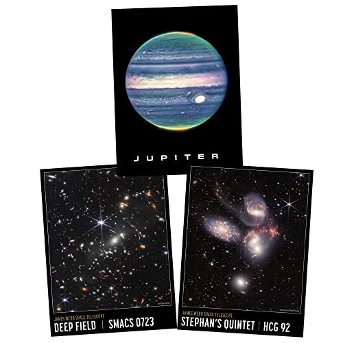 Artery8 NASA James Webb Space Telescope Jupiter Deep Field Stephan's Quintet Pack of 3 Large Wall Art Posters