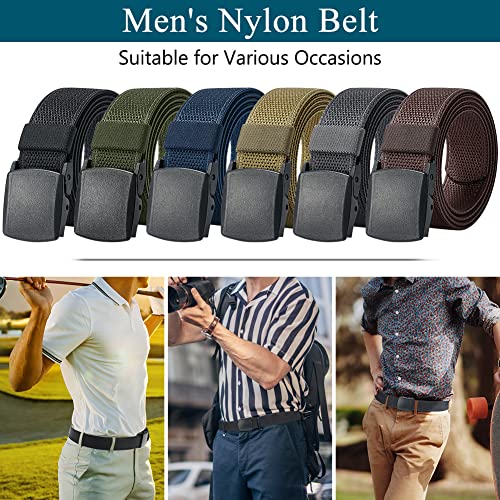 LionVII Men's Belts, Breathable Web Belt for Men with Plastic Buckle for Work Sports, Adjustable Trim to Fit 27-49" Waist2