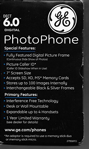 Telefone inalámbrico GE 27956FE1 con identificación de llamada fotográfica miniatura 3