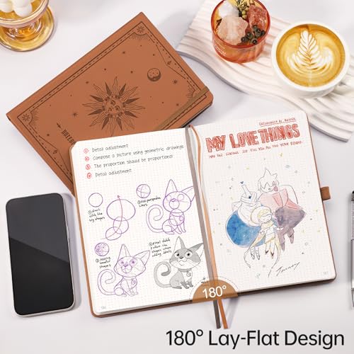 Image of EMSHOI Dotted Journal Notebook, 192 Pages, A5 Size (5.7'' x 8.3'')