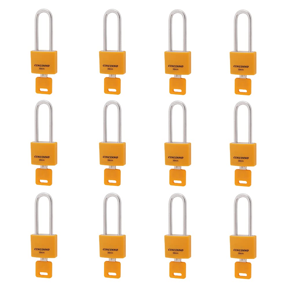 Sponsored Ad - 1-3/16 in. Small Aluminum Key Lock,Keyed Alike Padlocks with Long Shackle for School Gym Locker, Toolbox,12 Pack