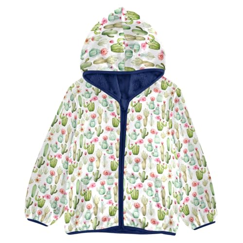 Cactus Boys Fleece Coat,Children's Zip-Up Hoodie Jacket,Baby Warm Fashion Outerwear 3-10T,A113298