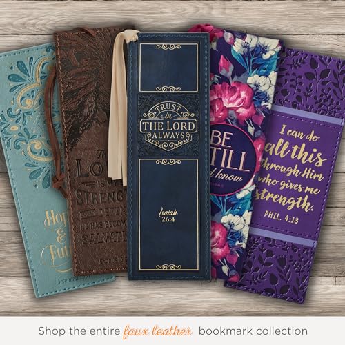 Image of Christian Art Gifts Faux Leather Scripture Bookmark: Trust in the Lord