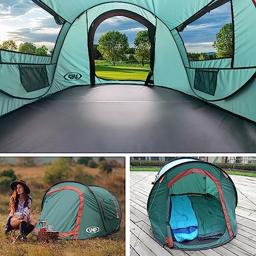 Image of Pop-up Tent,2 Person Camping Tent,Instant Portable Beach Tent,Easy Pop Up Shade Tents 2 Doors for Camping Hiking & Traveling with Carrying Bag