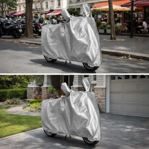Image of Sulfar Bike Cover for Yamaha Ray ZR 125 Street Rally (Sports Scooter) | Waterproof, Dustproof & UV Protected | All Weather Two Wheeler Cover (Silver) New 2026 Variants