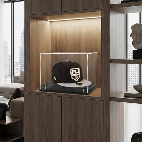 WANLIAN Clear Hat Display Case,Self-Assembly Acrylic Baseball Cap Holder Stand with Stainless Steel Risers, Perfect for Sports Caps & Mini Helmets (Assembly Required) by WANLIAN - Image 5