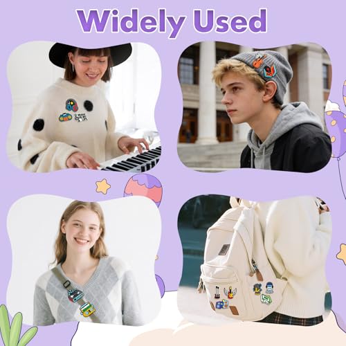 Image of Cute Pins Bulk, Funny Lapel Badge Pins Rubber Brooch Pins for Backpacks, Hats, Bags