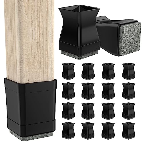 Square Chair Leg Protectors for Hardwood, 16Pcs Silicone Chair Legs Caps to Prevent Floor from Scratches and Reduce Noise, Easy to Move(1.25 Inch Black). by CHWM - Used condition - US$16.96