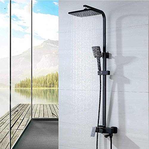 Ensemble de douche mural noir mat pour une salle de bain style spa