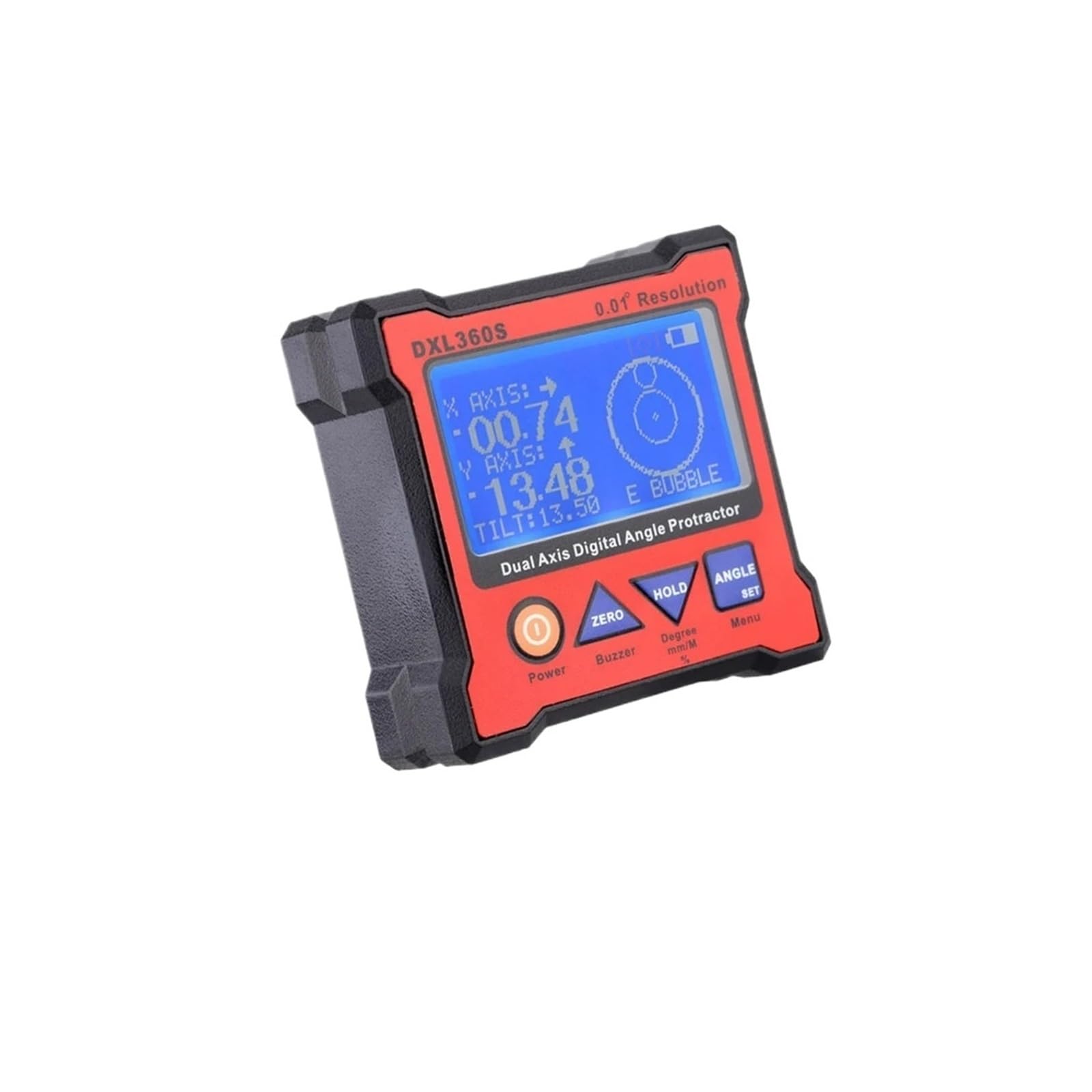 DXL360S Goniometro digitale a doppio asse, misuratore angolare di livello digitale con base magnetica su 5 lati Precisione 0,01°