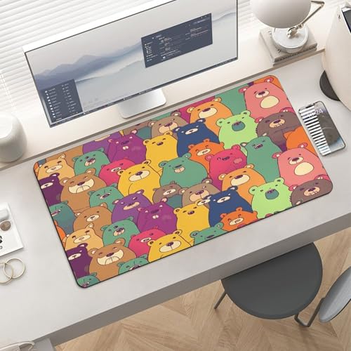 Colorful Bears Desk Mat Pad Grande de Goma Antideslizante miniatura 6