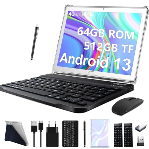 2024 Nueva Tablet 10 Pulgadas,Android 4g Lte Wifi Tablets Con 2 Sim 1 Sd,2 En 1 Tableta Pc Con Teclado Y Ratón-64gb Rom 512gb Tf Octa-Core, Batería 6000mah,13mp 5mp,1080 Fhd Ips,Bluetooth-Plateado 2024 Nueva Tablet 10 Pulgadas,Android 4g Lte Wifi Tablets Con 2 Sim 1 Sd,2 En 1 Tableta Pc Con Teclado Y Ratón-64gb Rom 512gb Tf Octa-Core, Batería 6000mah,13mp 5mp,1080 Fhd Ips,Bluetooth-Plateado