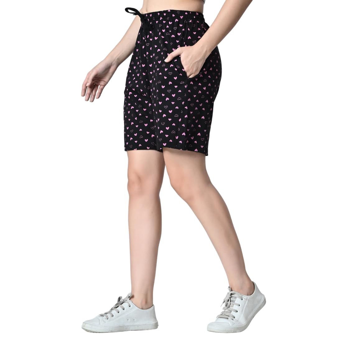 indi weaves Pack of 2 Women’s Cotton Printed Bermuda Shorts with Drawstring Nada, Both Side Pockets, Casual Comfort Fit-picture-36