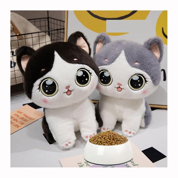 Image of SCOOBA Furry Cute Black and Grey cat 35cm Height (Furry cat 35cm)