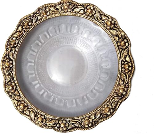 S,S Store Metal Handicrafts Metal Feng Shui Tortoise On Plate Showpiece for Good Luck (Golden, Diameter: 5.5 Inch) - Image 4