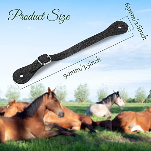 4 Pcs Single Ply Spur Straps Leather Horizons Spur Straps Western Man Women Boot Straps Latigo Leather Boot Spurs For Riding Horse, Black And Brown #TOP1