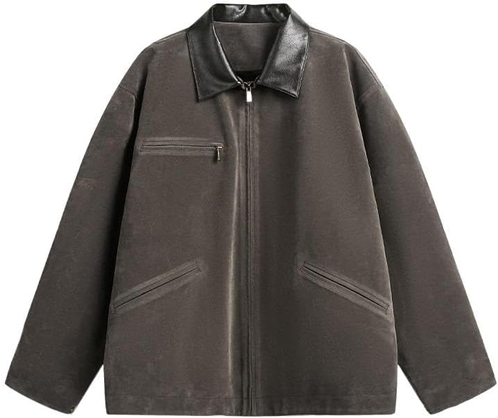 Men's Utility Jacket, American Retro Long Sleeve Daily Coats Commuter
