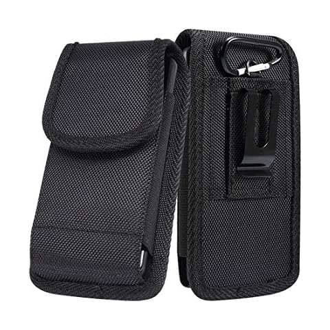 BAIERSI for iPhone11 Pro Max/XS Max Rugged Nylon Vertical Belt Case Pouch Holster Case, Universal Carry Waist Bag for Samsung S10+/J4+/A50/A50S/A60/M30S/A20/note9/8/S9+/S8+/S7edge+ Cover
