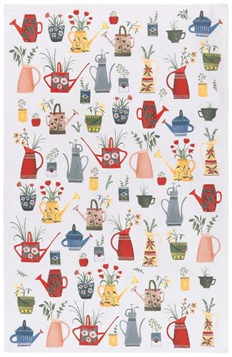 Now Designs Printed Cotton Dishtowel - Watering Cans