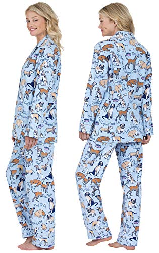 Pajamagram Flannel Pajamas Women Soft - Women's Flannel Pajamas, Blue, S, 4-6 #TOP1
