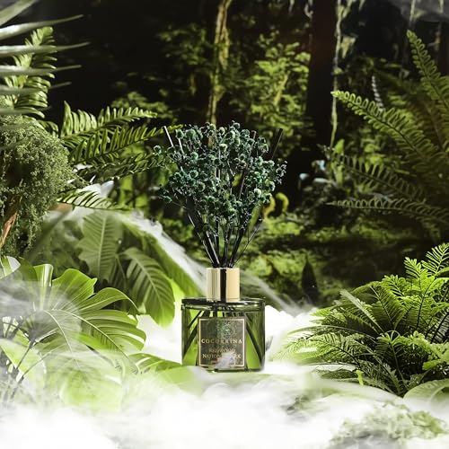 Image of COCORRINA Reed Diffuser - Redwood National Park 6.7 Fl.oz Reed Diffuser Set with 8 Sticks & Preserved Baby's Breath, Reed Diffuser for Home Bathroom Shelf Decor