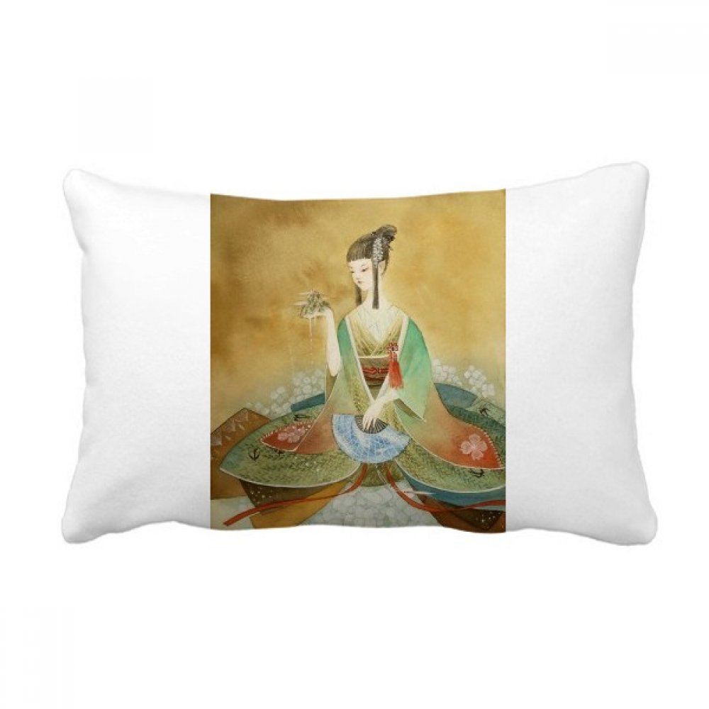 Coussin de soutien lombaire contre le mal de dos motif asiatique multicolore pour fauteuil