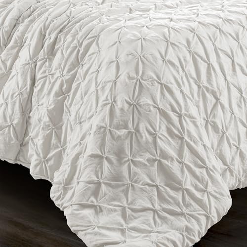 Edredón King Size de poliéster blanco Ravello transpirable con pinzas de diseño 4