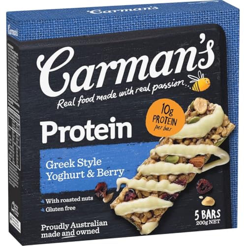 Carman's Gourmet Protein Bar Greek Style Yoghurt & Berry, 5-pack (200 g)