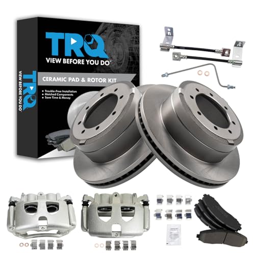 Image of TRQ Brake Pad & Rotor Kit Ceramic Compatible with 2017-2019 Ford F-350 Super Duty