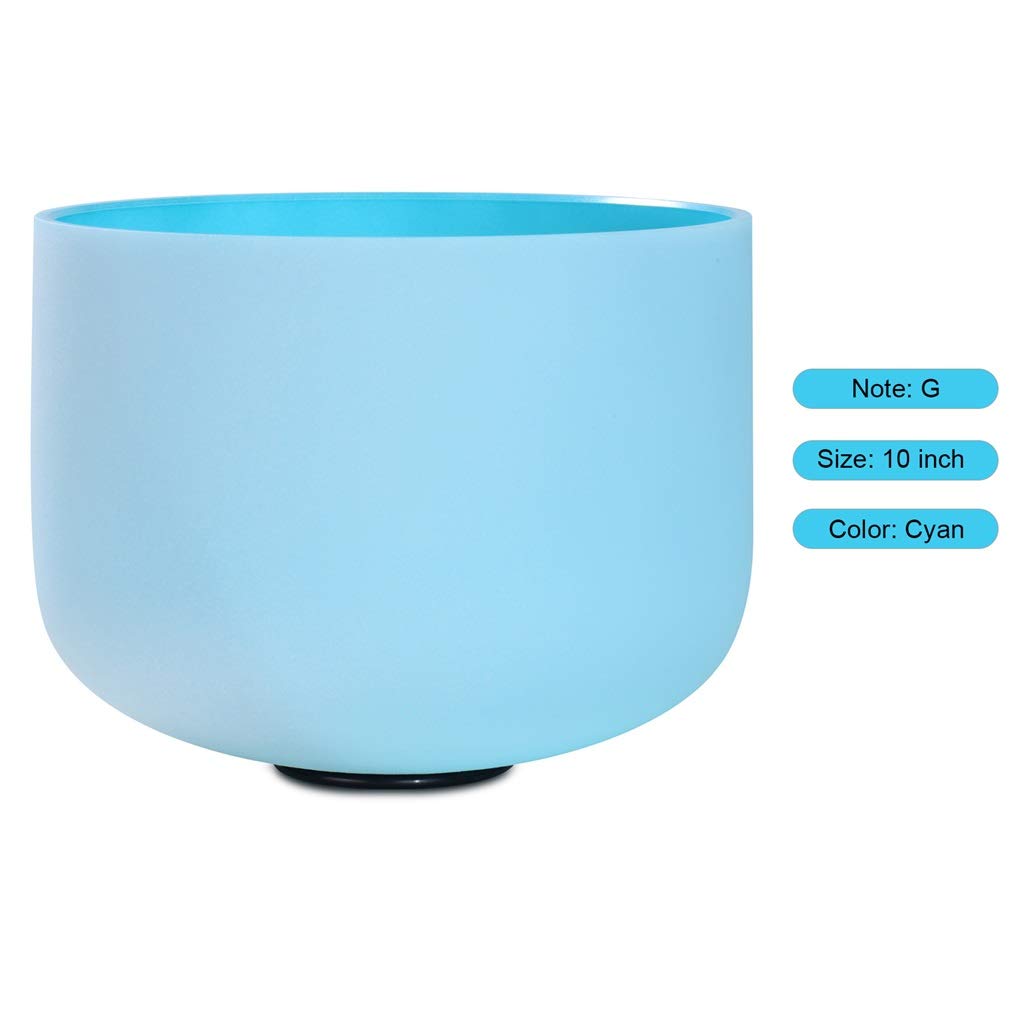 22,9 cm (8/9/10 Zoll) Klangschale aus Glas G Note mit Aufbewahrungstasche aus Gummi Mallet für die Musikheilung Meditation Yoga Zuhause (22,9 cm)