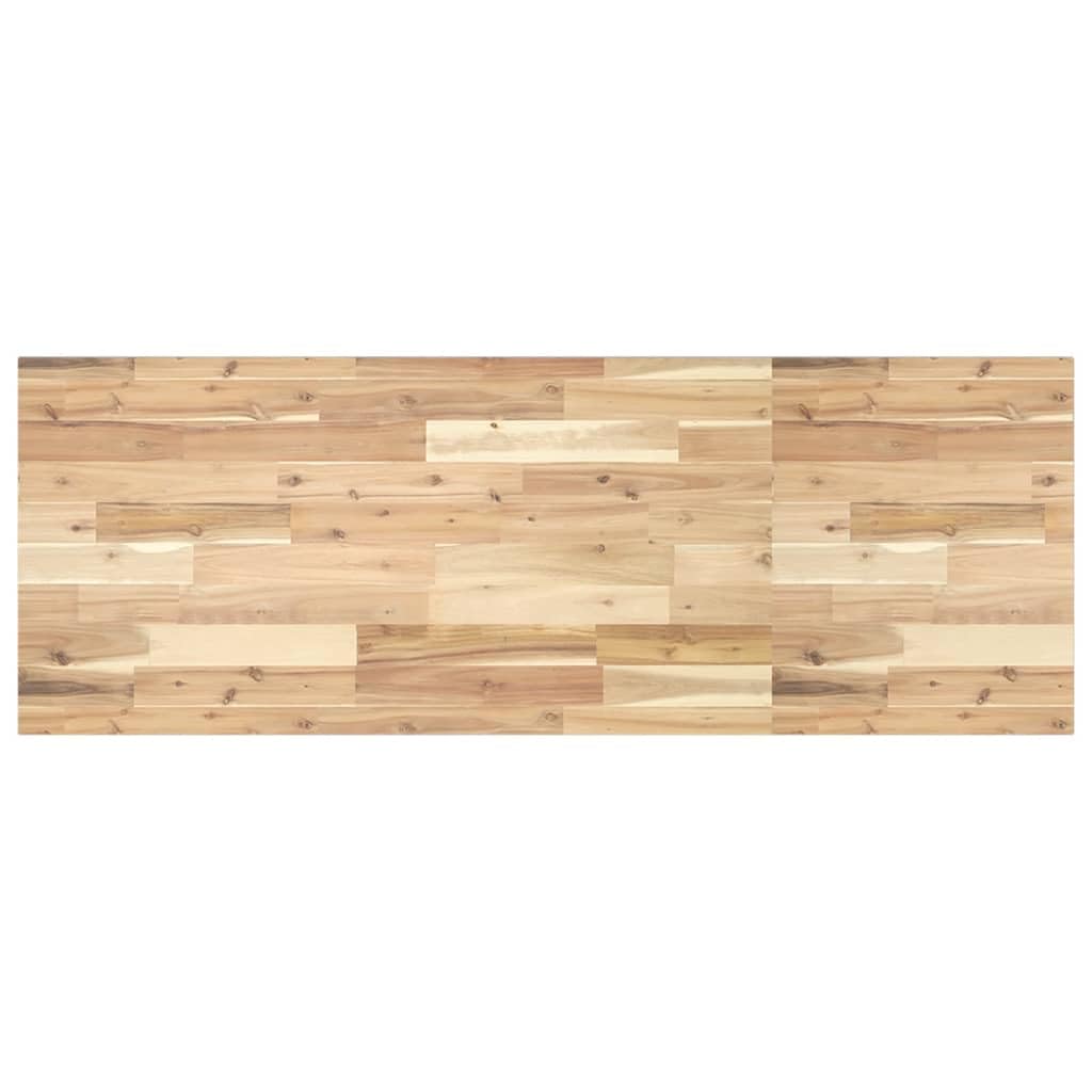 Piano lavabo non trattato, 160 x 50 x 2 cm, in legno massello di acacia, ripiano da bagno, mensola rustica, per bagno, cucina e banco da lavoro, rettangolare