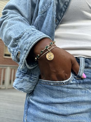 Image of Alex and Ani Initial I Pave Starburst Texture Bangle
