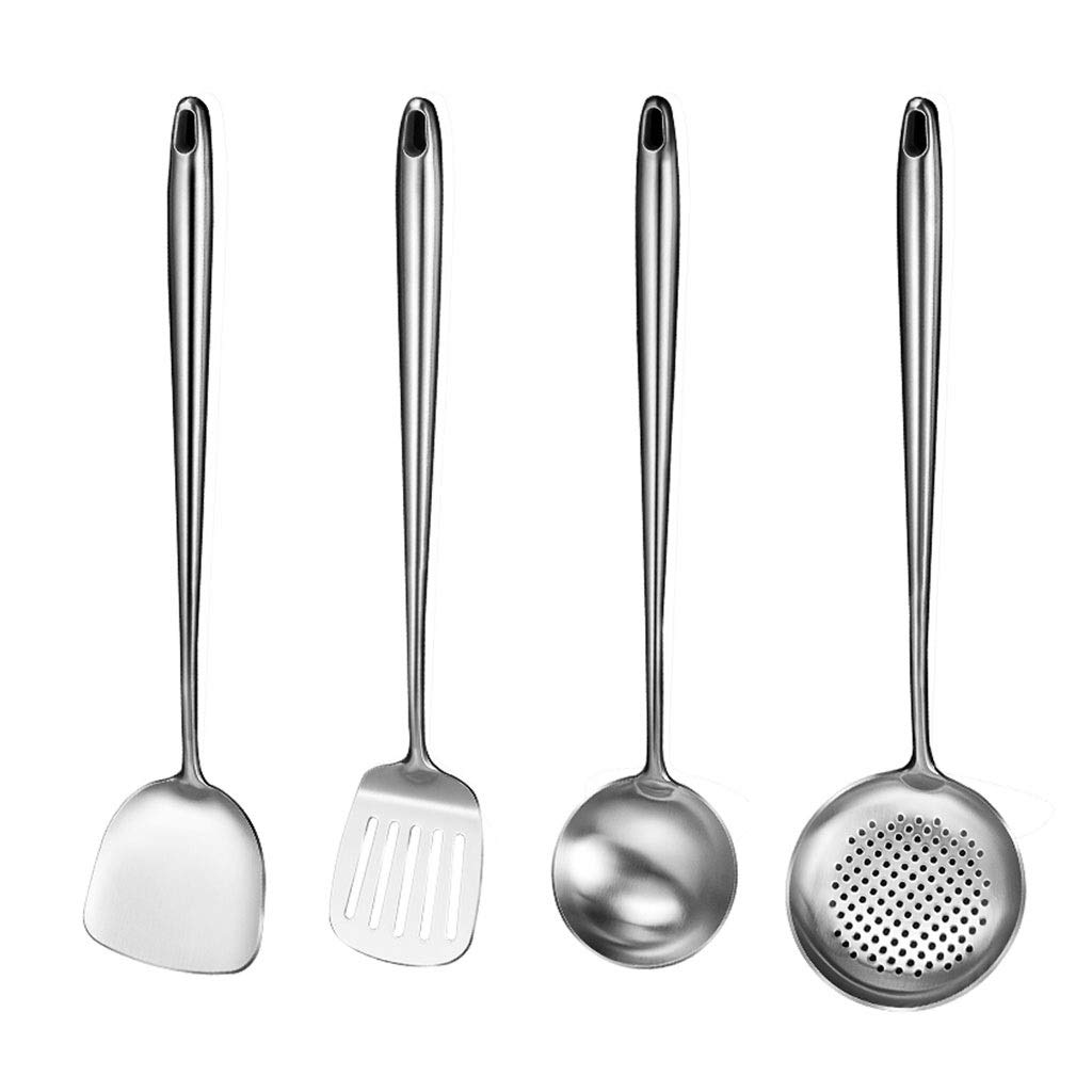MYUYEE Kitchen Utensils Set,Kitchenware Set 304 Stainless Steel Cooking Utensil Set With Shovel Spoon Shovel Spatula Heat-Resi