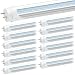 JESLED 4FT LED Tube Light - 24W 3000LM, 6000K Cool White, T8 T10 T12 LED Replacement Bulbs for Fluorescent Fixture, Clear, Dual-end Powered, Ballast Bypass, Garage Warehouse Shop Lights (12-Pack)