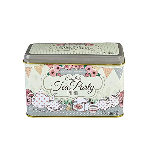 New English Teas Fiesta del Té: lata de té con 40 bolsitas de té Earl Grey Cover