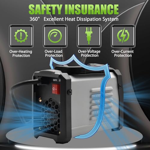 200Amp 20PCS Rods Stick Welder, Super MINI Portable Welding Machine, IGBT Inverter Welder Machine 110V with Hot Start Arc Force Anti-Stick, for 1/16"-1/8" Rod ARC Welder, Chip Hammers (Gray)