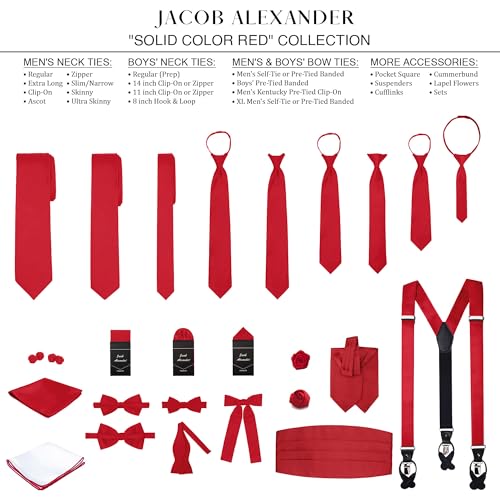 Image of Jacob Alexander Men's Skinny Width 2 inch Solid Color Tie