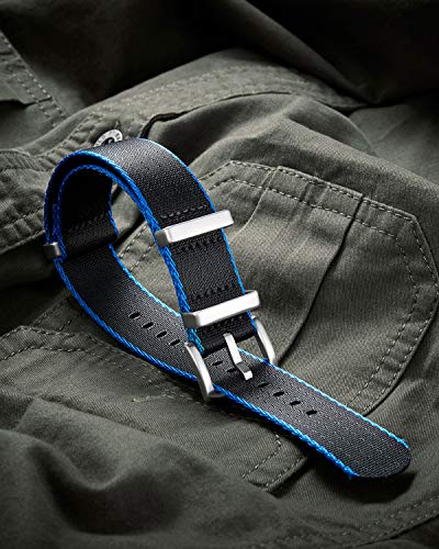 Image of BINLUN Nylon Watch Band Thick G10 Premium Ballistic Nylon Multicolor Replacement Watch Straps with Silver /Black Stainless Steel Buckle for Men Women 18mm 20mm 22mm 24mm