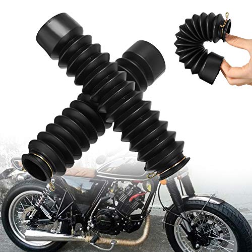 WSTERAO Gummi Gabel Cover Gamaschen Motorrad Faltenbalg, Paar Motorrad Gummi Front Gabelschutz Gamaschen Stiefel Gamasche