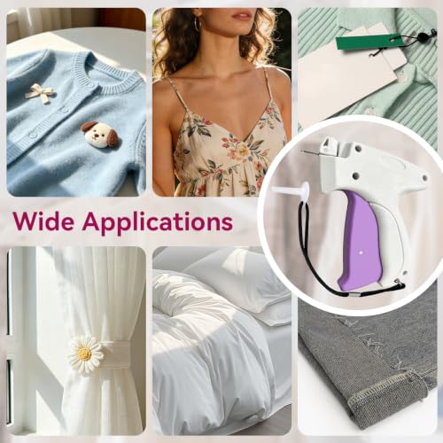 Image of AISOSO Handheld Tagging Gun for Clothes, with 3000 Fasteners, White | Includes 0.5mm Needle Quick Clothing Fixer, 1500pcs Each in Black & White, for Securing Cuffs, Collars, Tags